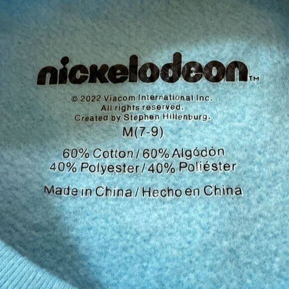 Nickelodeon Blue SpongeBob SquarePants Sweatshirt Size M (7-8) - Picture 7 of 8